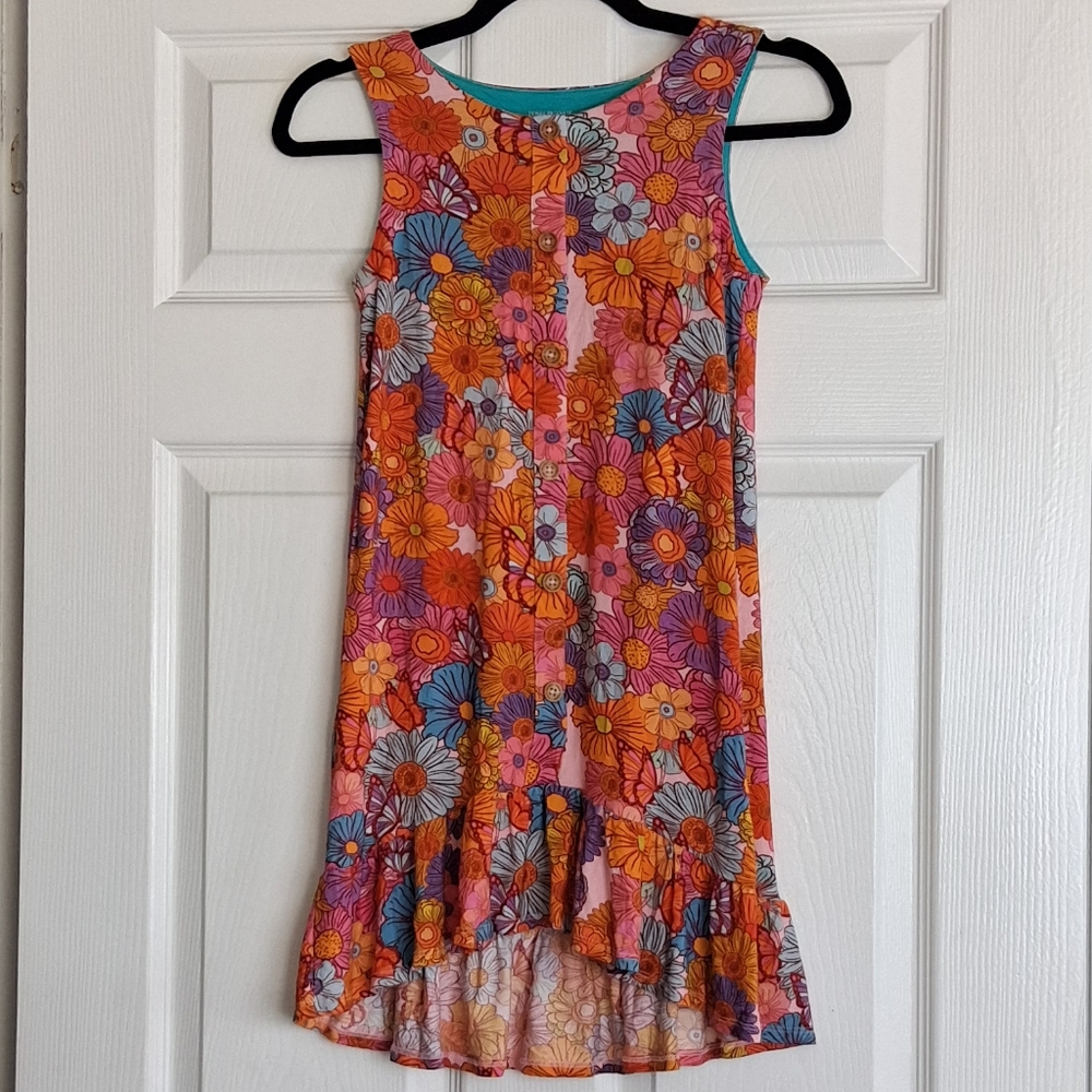 Posh Peanut Meadow Multicolor Floral High Low Dress